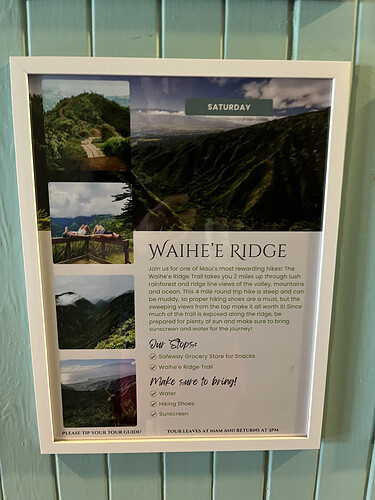 Saturday - Waihe'e Ridge